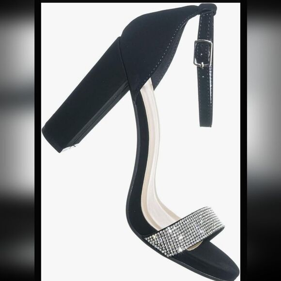 BRAND NEW BAMBOO FRENZY WOMEN'S EMBELLISHED OPEN-TOE ANKLE STRAP HEELS - Picture 14 of 14